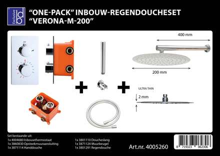 Regendoucheset Best-Design "One-Pack" inbouw "Verona-P-200"