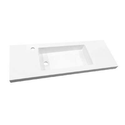 Wastafel voor meubel Best-Design "Slim" 100cm (ondiep) 35 cm met kraan gat