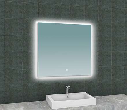 Badkamer spiegel met Led + anti condens rechthoek 80 x 80 cm
