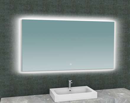 Badkamer spiegel met Led + anti condens rechthoek 140 x 80 cm